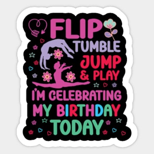Flip Tumple Jump And Play Funny Rhythmic Gymnastics Birthday Sticker